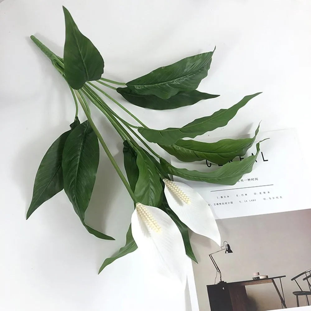 artificial white lily spathe potted plant artificial white lily spathe potted plant
